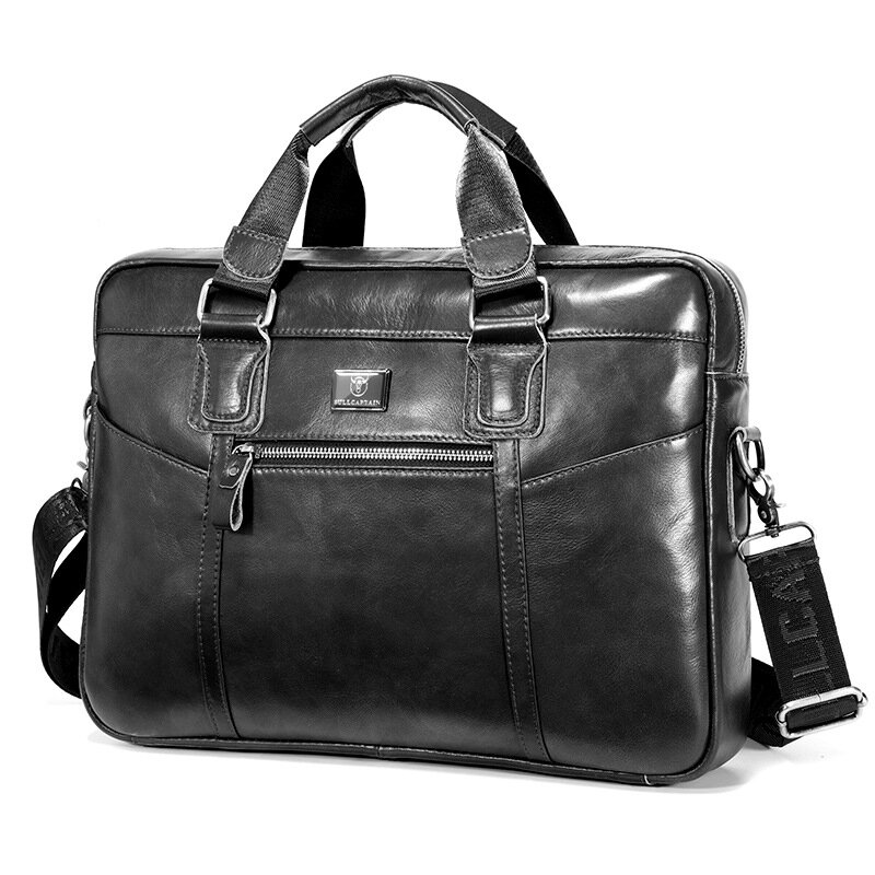 กระเป๋าถือหนังแท้100% ของผู้ชาย, กระเป๋าแล็ปท็อป15นิ้วกระเป๋าสะพายสตรีสะพายไหล่แบบลำลองของผู้ชาย