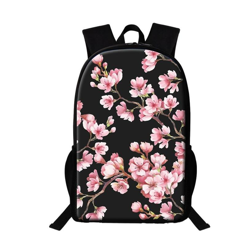 Women's Backpack Cherry Flower School Bag For Teenage Girl Lady Image Bag For Traveling Fashion Female Multifunctional Backpack
