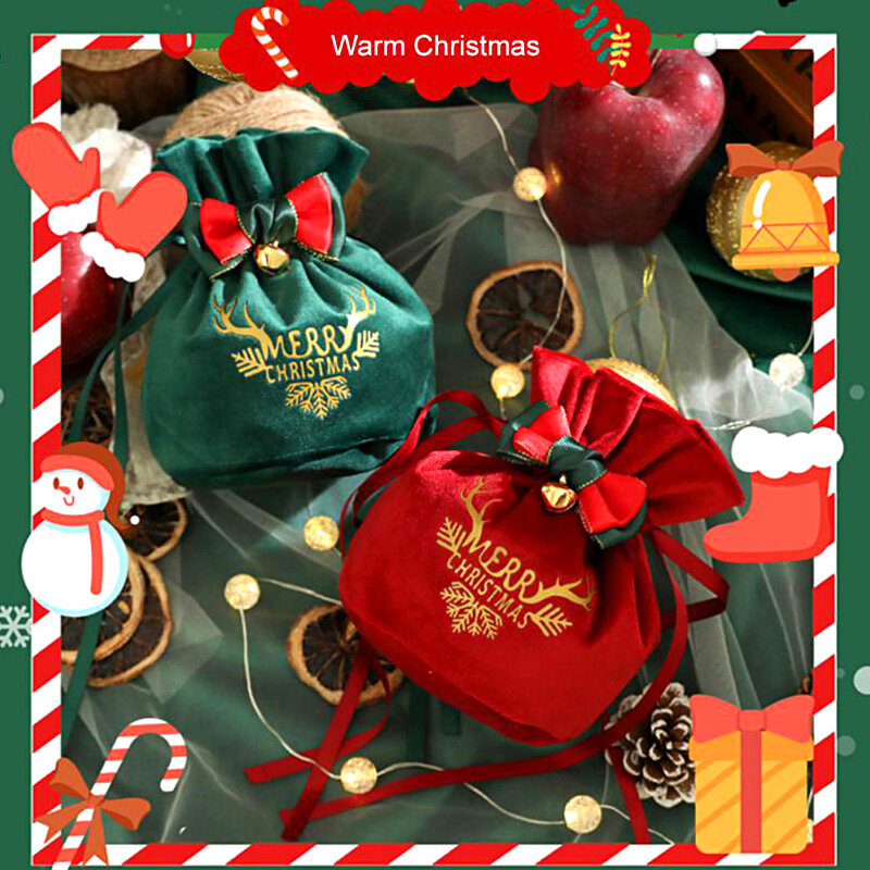 حقيبة حزمة النسيج المخملية ، من المألوف والإبداعي ، حقيبة هدية عيد الميلاد عطلة ، عشية عيد الميلاد