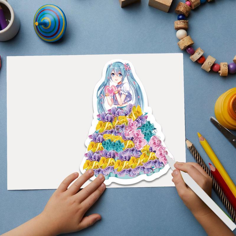 원피스 스티커 나만의 공주 스티커 만들기 손으로 만든 DIY 재미있는 어린이 그림