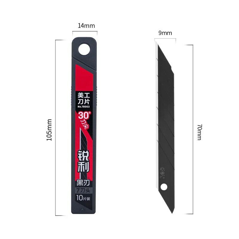 Black Art Knife Blade, Express Box Opener, 30 Graus Wallpaper Knife, Ponta pequena
