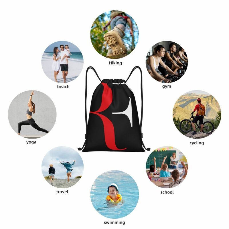 Roger Federer Portable Drawstring Bags Backpack Storage Bags Outdoor Sports Traveling Gym Yoga