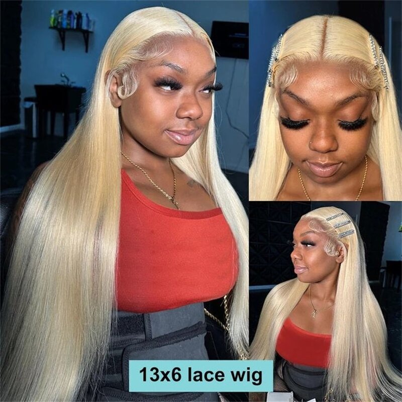 Peluca de cabello humano liso de 13x4 y 13x6 para mujer, postizo de encaje Frontal 613 transparente, Color rubio miel, pelo Remy brasileño