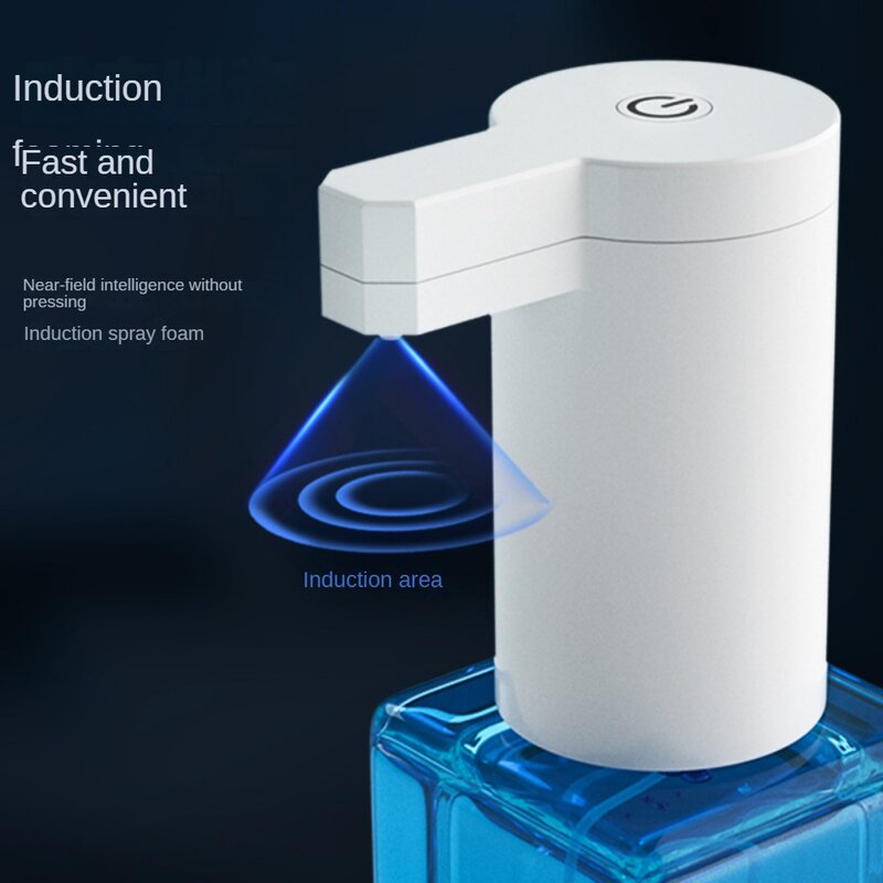 Sabun inframerah otomatis 300ml, Dispenser sabun induksi cerdas vertikal otomatis, pengisian USB, kontak rumah tangga induktif