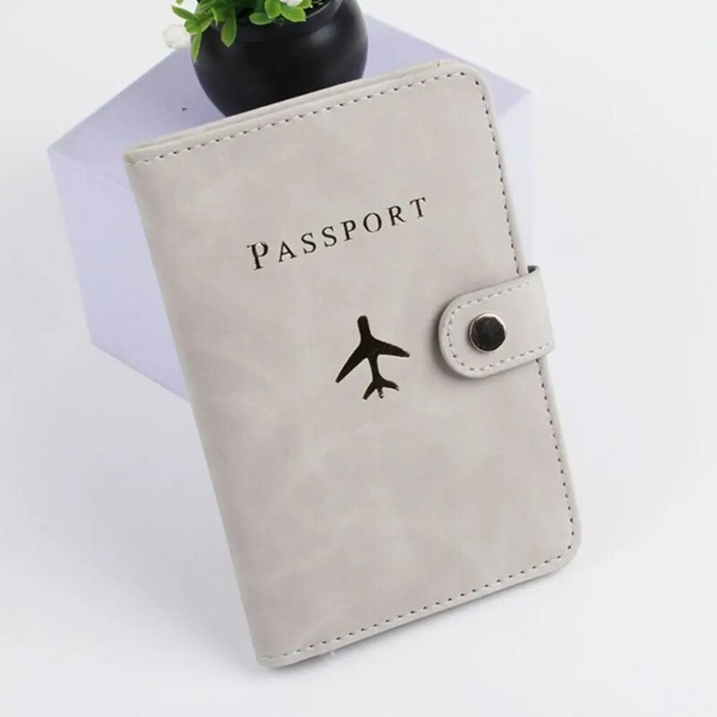 กระเป๋าใส่นามบัตรหนัง PU ฝาปิดป้องกันหนัง PU สำหรับใส่หนังสือเดินทางเคสใส่บัตรซองใส่หนังสือเดินทางอุปกรณ์เดินทาง