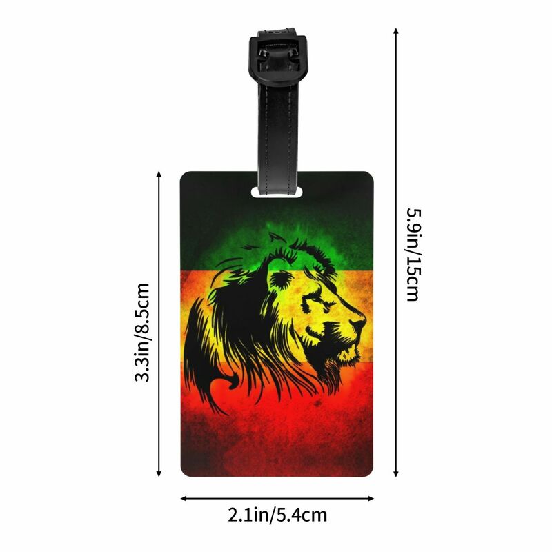 Etiqueta de equipaje personalizada, etiqueta de Reggae, Rasta, Lion, Bandera de Malasia, Protección de Privacidad