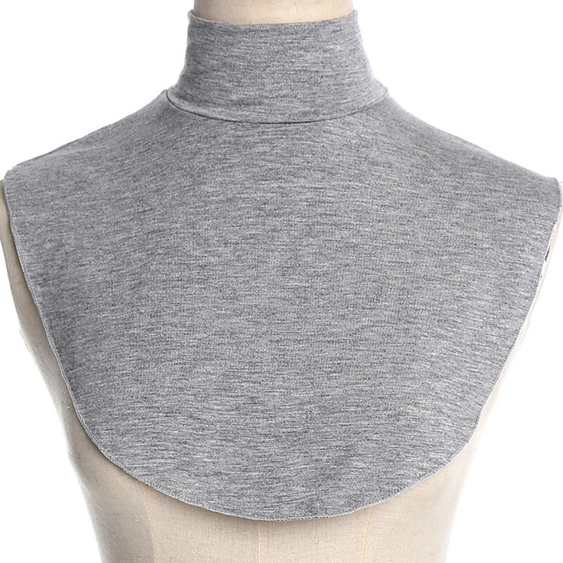 Cuello falso de Modal musulmán para mujer, extensiones de Hijab islámico, cuello alto, cubierta de cuello alto, calentador, Color sólido brillante, medio Top, nuevo