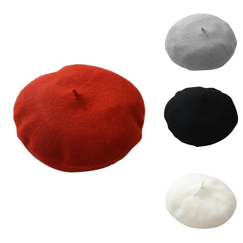 Beret Hat For Women French Style Beanie Winter Fashion Warm Wool Lining Knit Cap Fashionable Artist Winter Hat