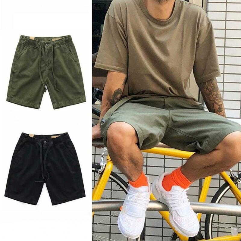 Bermudas soltas monocromáticas masculinas, shorts casuais de algodão, social e empresarial, corredores cáqui de luxo, alta qualidade, novo, verão, 2023