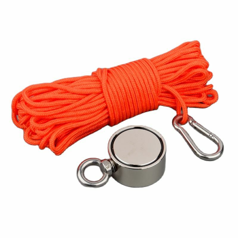 Super Powerful Double side Neodymium Magnets Water Magnetic Material Fishing Salvage Magnet Rope Vetical Pull-force 140KGX2