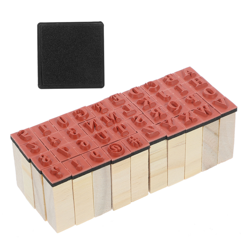 Sellos de madera para diario, juego de sellos Retro con alfabeto, 40 piezas