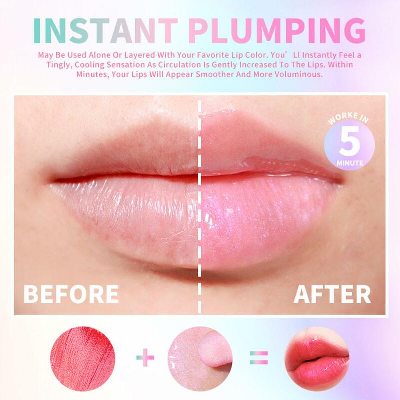 Lip Oil Gloss Lip praller Make-up feuchtigkeit spendend nicht klebrig sexy Wasser glänzend Glitter Primer Tönung Lippen balsam Pflege Kosmetik