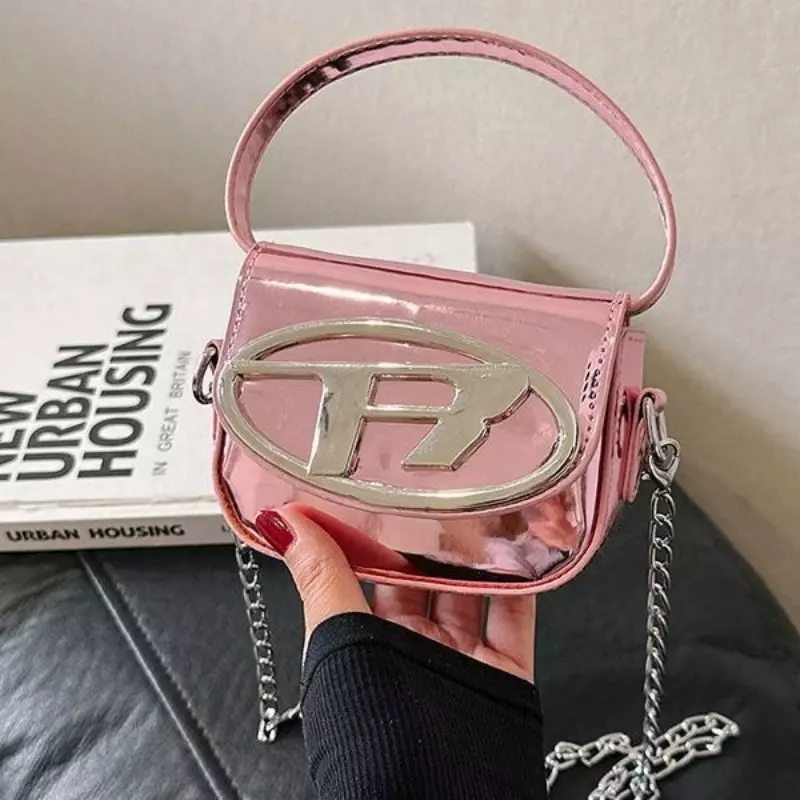 Women's and Children's New Fashion Mini Bright Letter Underarm Bag Chain Strap Crossbody Bag Handbag  purses and handbags