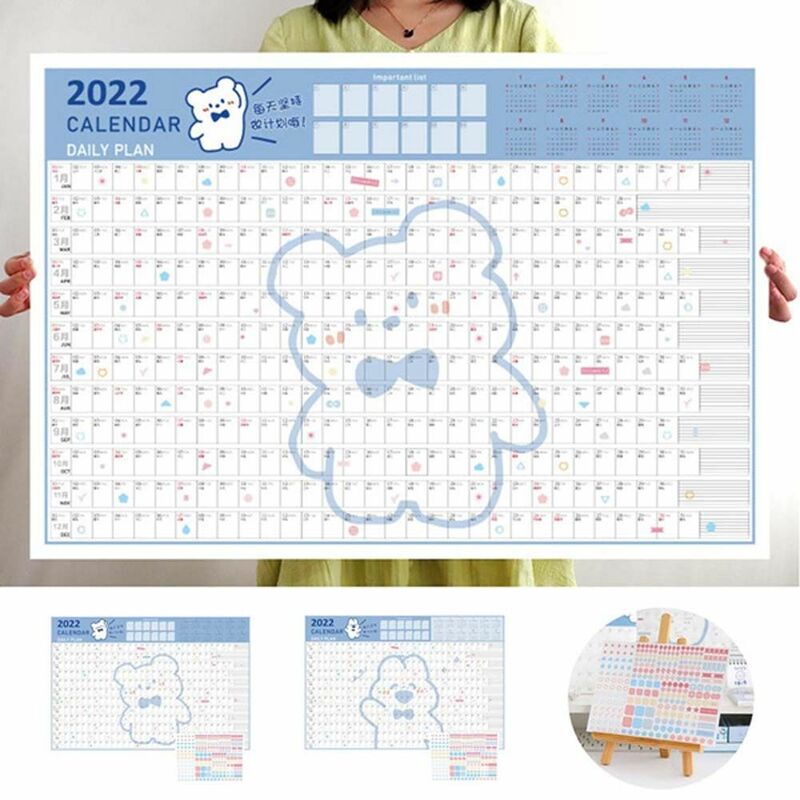 Kawaii To Do List kalender jadwal belajar rencana alat tulis kalender Poster harian perencana catatan 2022 kalender 365 hari perencana
