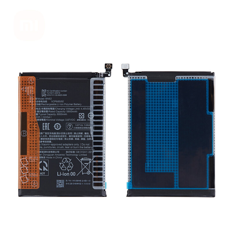 100% 정품 BN62 6000mAh 배터리, 샤오미 POCO M3 Redmi Note 9 Redmi 9T 4G 휴대폰 교체 배터리 및 도구