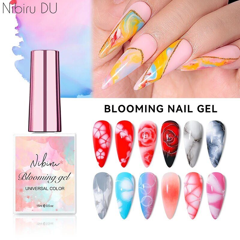 15Ml Màu Nước Nở Hoa Gel Ba Lan Gradient Hoa Mực Đá Cẩm Thạch Bán Thường Trực Hiệu Sơn Gel Móng Tay Nghệ Thuật Thiết Kế Tiếp Liệu