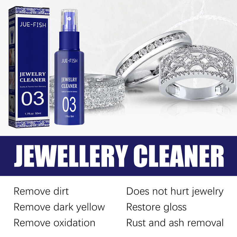 Spray nettoyant pour bijoux, concentré avec formule sûre, 50ml, pour la peau et la sécurité des bijoux