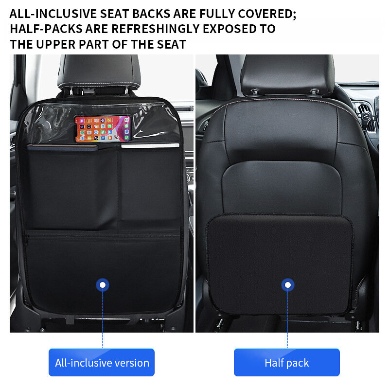 PU Leather Car Seat Cover para crianças, resistente ao desgaste, Anti-Kick Mat, Cartoon Pad, protetor traseiro, bolso de armazenamento, bebê, crianças