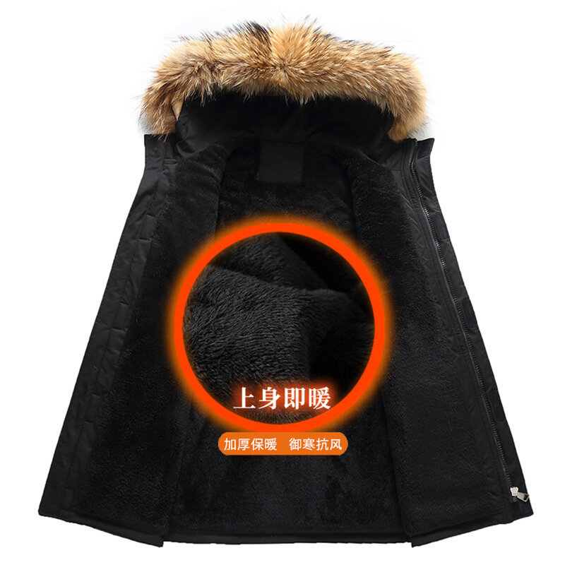 Long Parkas Men Winter Thick Warm Jacket Coat Plus Size 10XL Fashion Casual Cargo Jacket Men Fleece Parkas Big Size 10XL