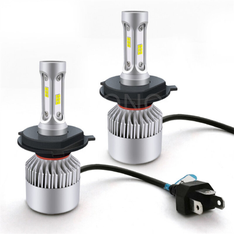 Lâmpada automática de feixe alto e baixo, Tudo em uma lâmpada para automóvel, H4 LED H7 H11 H8 9006 HB4 COB S2, 72W, 8000LM, 1-10X, 6500K