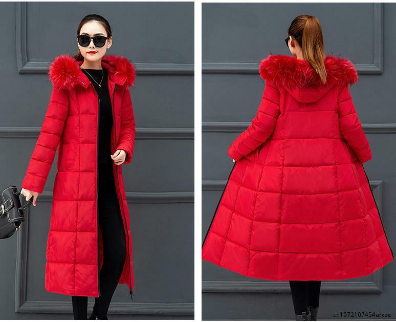 Cappotti invernali a bolle da donna parka piumini lunghi imbottiti tinta unita giacca nera piumino caldo e spesso parka invernali