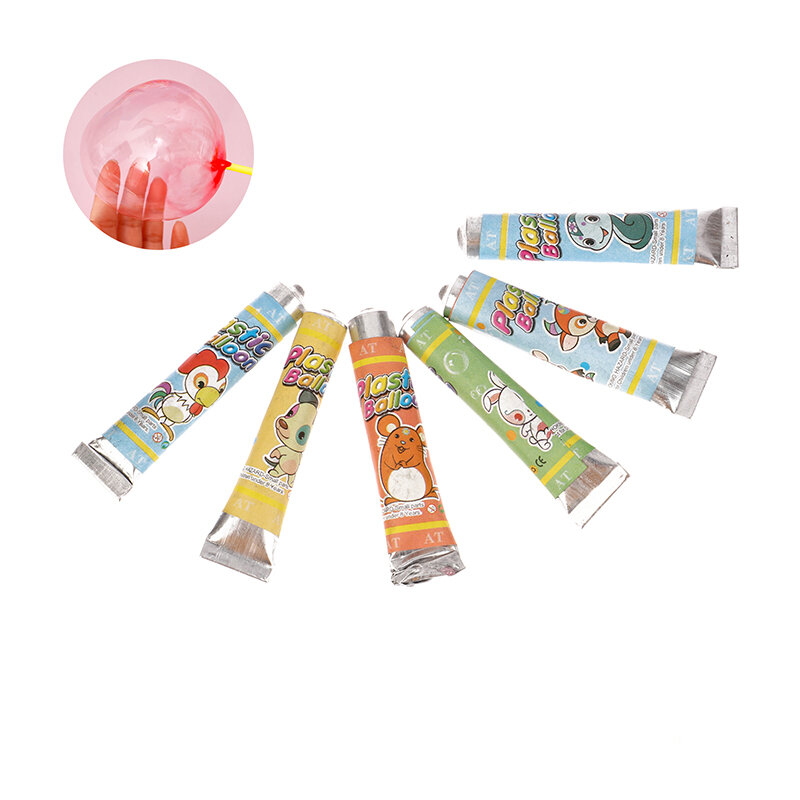 4 buah properti klasik mainan lem gelembung ajaib tiupan bola gelembung plastik warna-warni tidak akan meledak aman untuk hadiah anak laki-laki perempuan