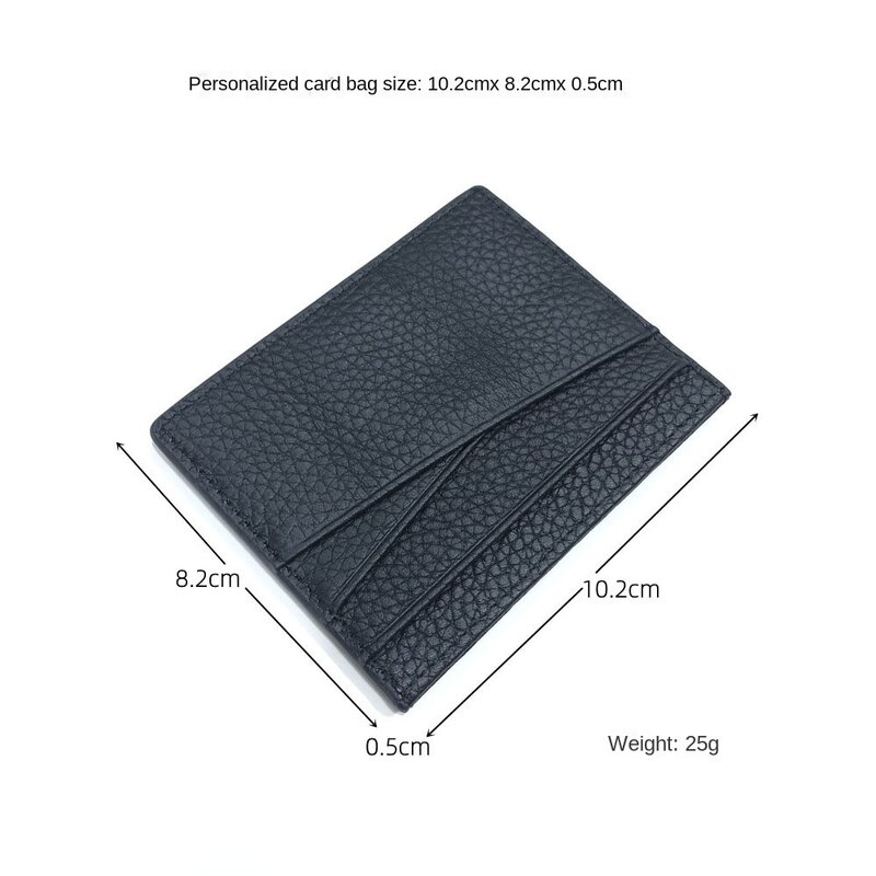 Slim Genuine Leather Card Holder New Luxury Soft Soft Cowhide Bank Card Clip Thin Thin Card Holder