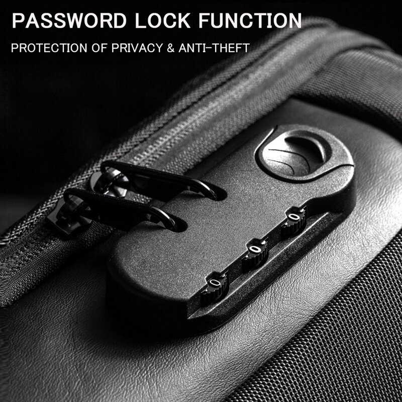 防水オックスフォード-USB付きメンズオックスフォードクロスオーバーバッグ,盗難防止ショルダーストラップ,多機能ショートトラベルバッグ,チェストパック