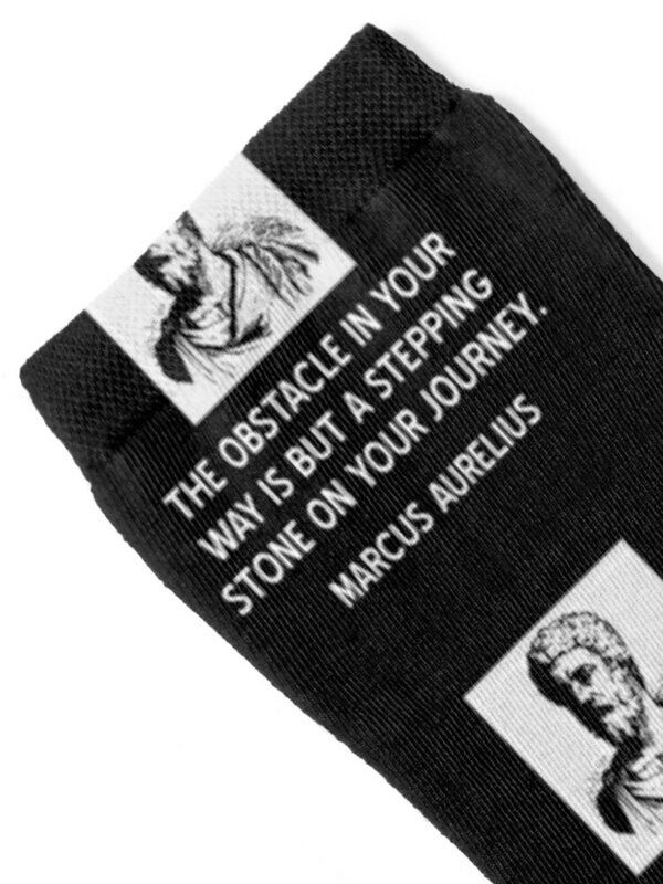 Inspirujący stoicyzm cytat o pokonywaniu przeszkód przez Marcus Aurelius skarpety kawaii skarpetki podłogowe dla kobiet mężczyzn