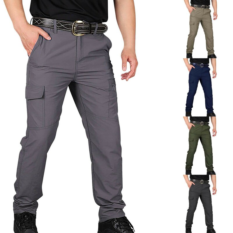 Summer Men'S Outdoor work pants Multi Pocket Solid Color Breathable Quick Drying Trousers business fashion working Workwear