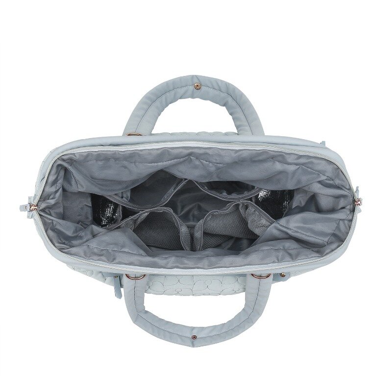 Bolsa de viaje para madre y bebé, bolsa de momia de gran capacidad con patrón acolchado para productos de bebé al aire libre, bolso para cochecito de bebé