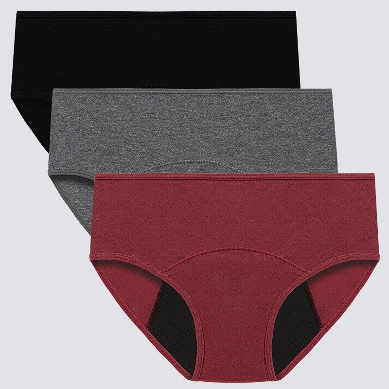 Large Size Period Underwear Women's Briefs Menstruation Large Flow Low Waist Panties