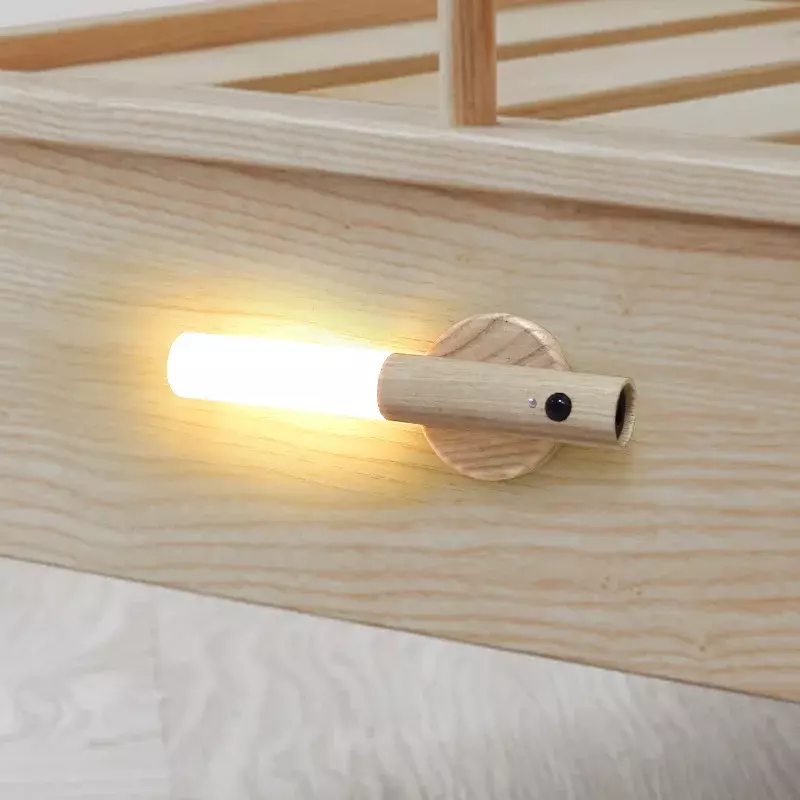 Intelligent Human Body Sensing Night Light LED Home Charging Function Automatic Corridor Corridor Sensing Light Wooden