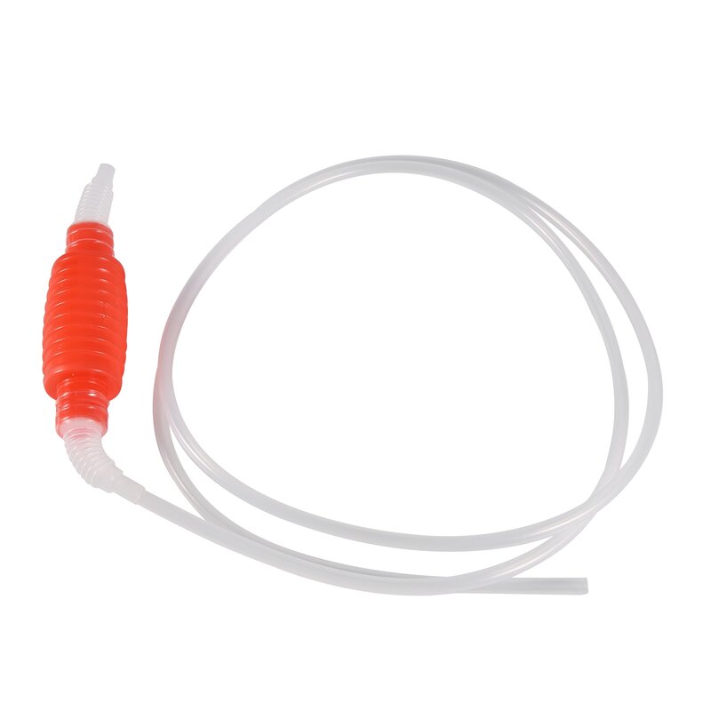 2 Meter Red Syphon Tube Hand Fuel Pump Gasoline Siphon Hose Gas Oil Water Fuel Transfer Siphon Pump for Water Gasoline Liquid