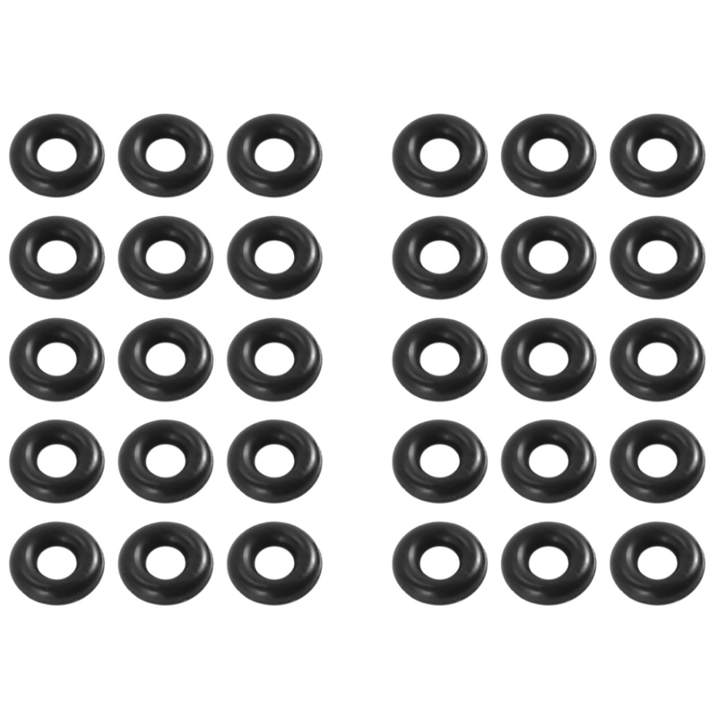 30 Pcs 2.5mm x 6.5mm x 2mm Rubber O Rings for Worm Fishing