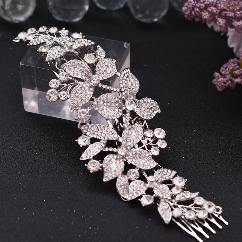 Sparkle Wedding Tiara&Crown Bridal Hair Accessories Crystal Rhinestone Headpieces Bride Hair Jewelry Bridal Headdress for Women