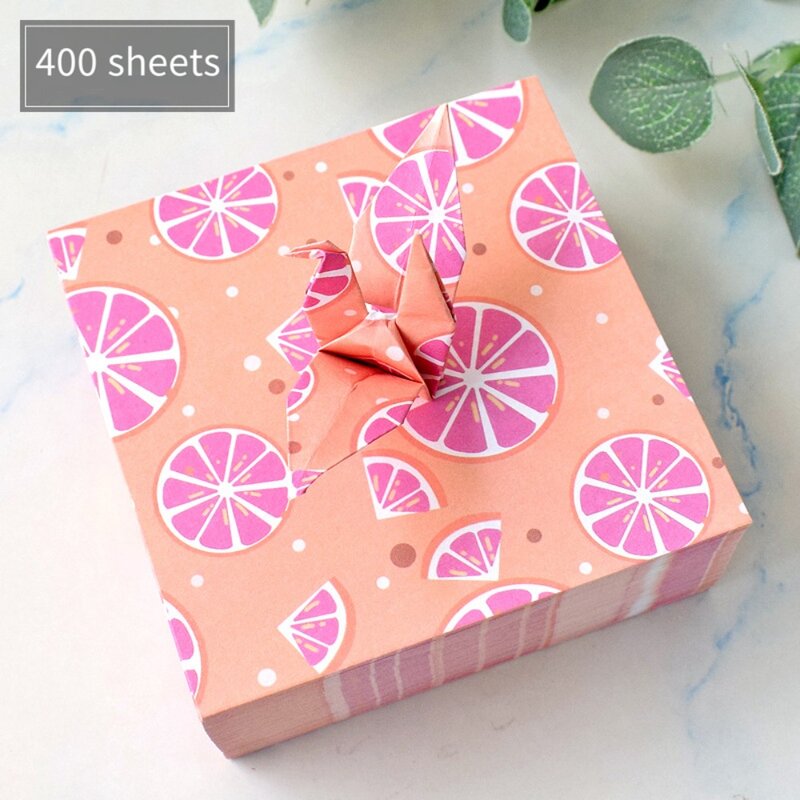 400pcs Art Material Starry Sky Origami Paper Folding Scrapbooking Colorful Folded Paper Sakura Square