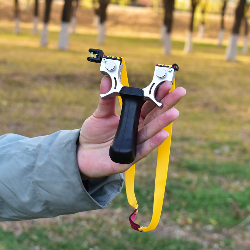 Рогатка полимерная для охоты на открытом воздухе, нескользящий, набор для тренировок по стрельбе новичкам, плоская резиновая лента, катапульта