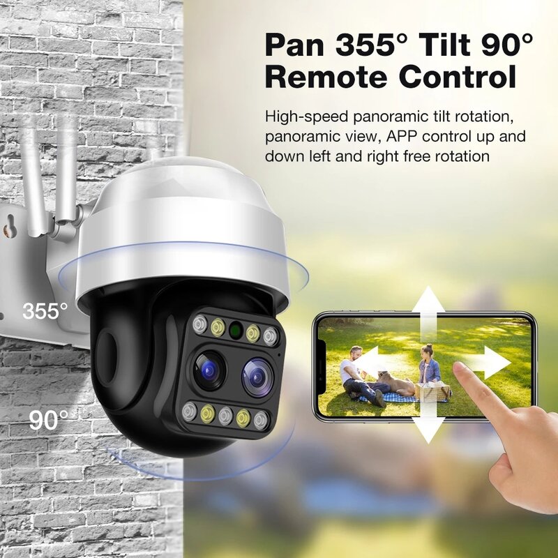 Hontutec-cámara IP Yoosee HD de seguridad para exteriores, dispositivo de vigilancia con lente Dual de 5MP, IP66, PTZ, WiFi, Zoom 4X, detección humana