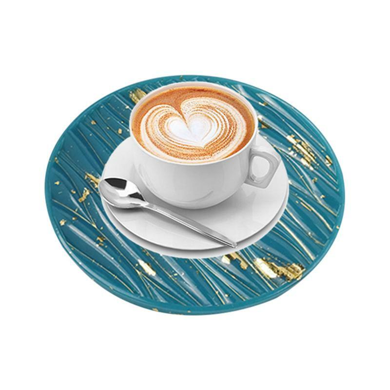 Coaster Molds Round Coasters Silicone Resin Molds Non-stick Resin Tray Molds Easy Demolding Table Decoration Silicone Mold For