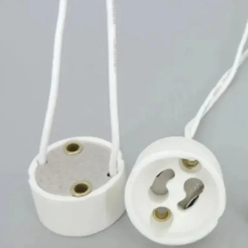 GU10 portalampada raccordi per luci connettore per cavo in Silicone lampadina a LED presa in ceramica Base luminosa luce alogena a LED