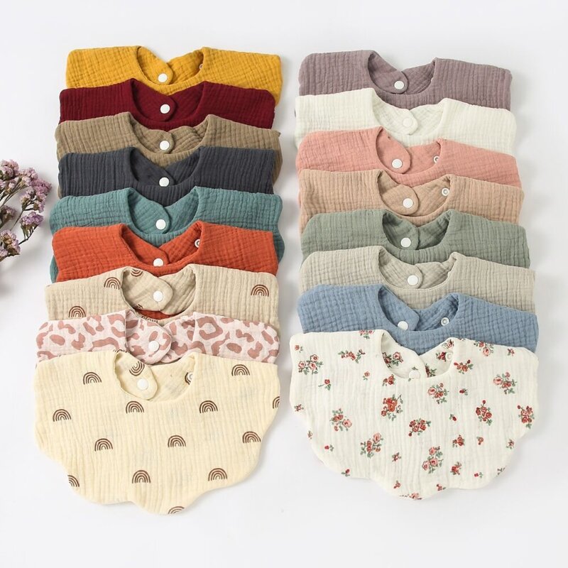 Baby Feeding Bib Bandana Burp Cloth Scarf Printed Soft Cotton Absorbent Saliva Towel Breathable Drop shipping