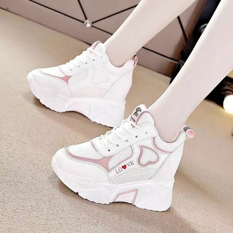 High Quality Women Platform Sneakers  Chunky Woman Casual Dad Shoes Basket Female Fashion Sport Mesh Lace Up Shoes 2024