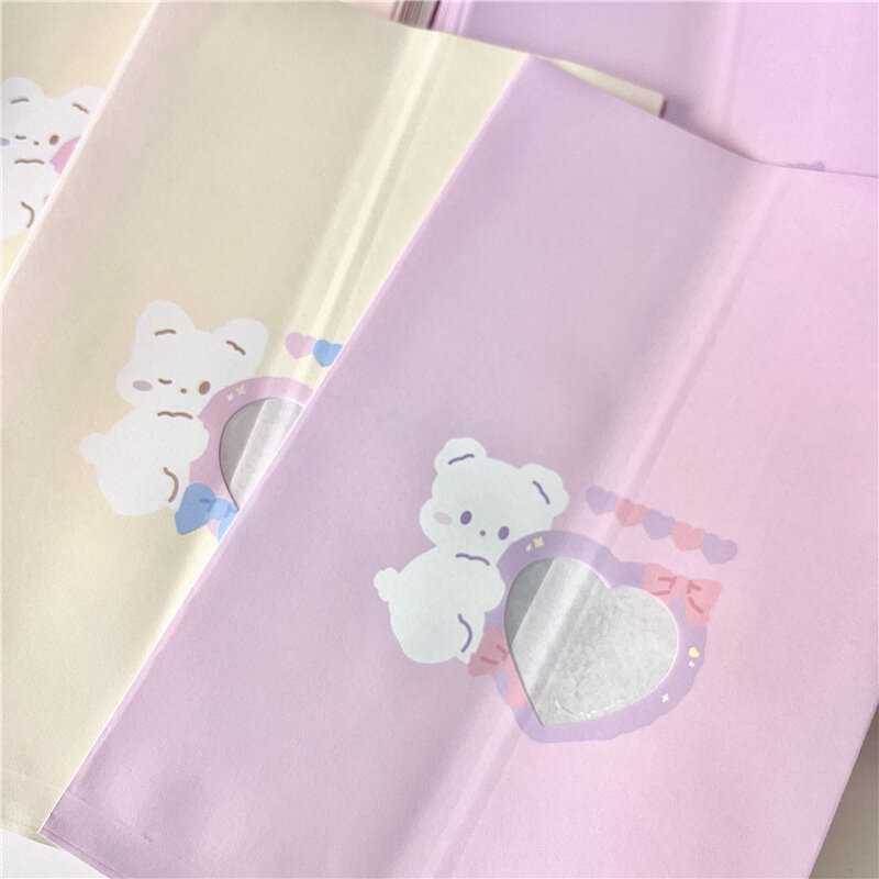 일본과 한국 귀여운 곰 토끼 종이 가방 선물 쥬얼리 포장 파우치, 비스킷 초콜릿 보관 정리함, 24x15cm