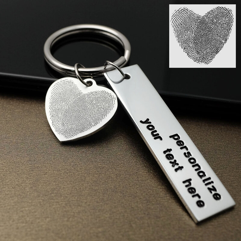 الفعلية بصمة المفاتيح شخصية القلب بصمة المفاتيح محفورة كيرينغ زوجين هدية للذكرى السنوية بالنسبة له