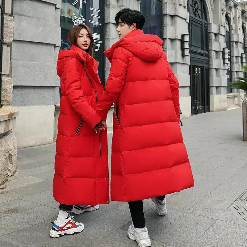 남녀공용 코드 겨울 방한 다운 재킷, X-Long 겨울 따뜻한 패션 브랜드 레드 파카 S-5XL,-30 하이 퀄리티, 2024 신상