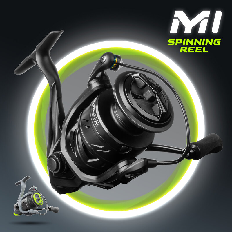 HANDING M1 Spinning Reel Graphite Reel, 9 + 1 Ball Bearings, 12kg Max Drag, 5.2:1 Gear Ratio, All Purpose Fishing Spinning Reel