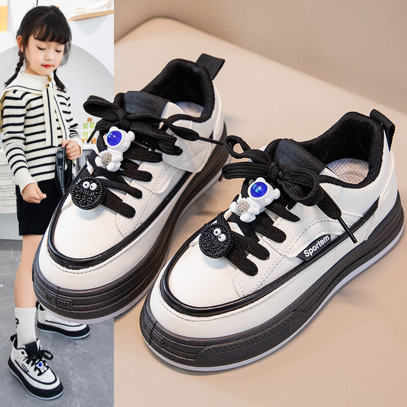 Fashion Girls & Boys Children High Shoes Spring & Autumn Sports Casual Kids Sneakers Thick-Soled Size 26-37