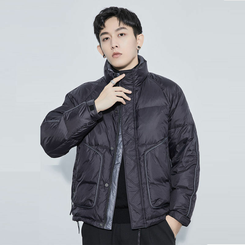 Men's short lightweight down jacket 2023 winter new Korean version loose warm white duck down jacket  top