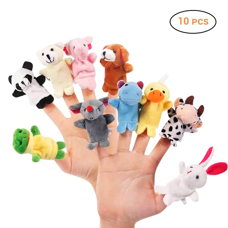 10 pcs Animal Finger Puppets Set Perfeito Brinquedos De Pelúcia Storytelling Fairy Tales Ideal como Natal ou Presentes de Aniversário para Crianças